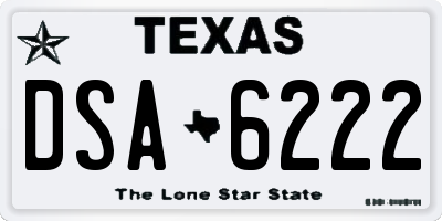 TX license plate DSA6222
