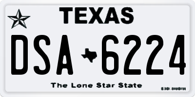 TX license plate DSA6224