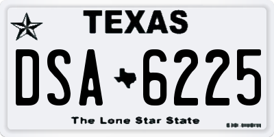 TX license plate DSA6225