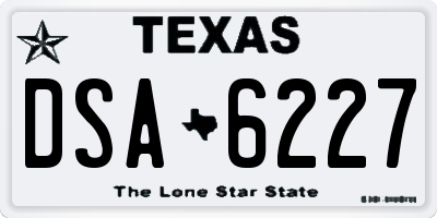 TX license plate DSA6227