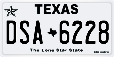 TX license plate DSA6228