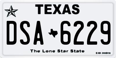 TX license plate DSA6229