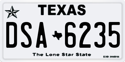 TX license plate DSA6235