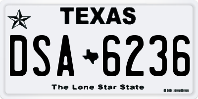 TX license plate DSA6236