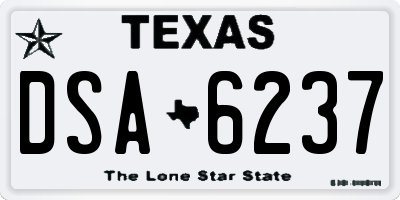 TX license plate DSA6237
