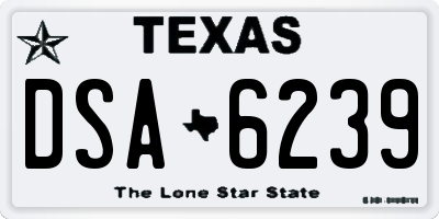 TX license plate DSA6239
