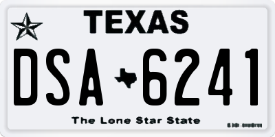TX license plate DSA6241