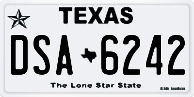 TX license plate DSA6242