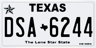 TX license plate DSA6244