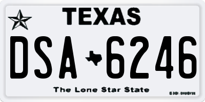 TX license plate DSA6246