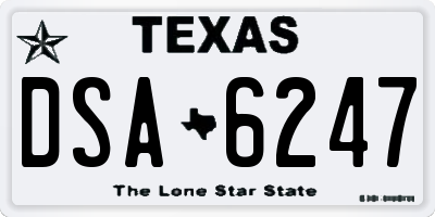 TX license plate DSA6247