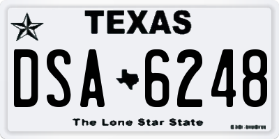 TX license plate DSA6248