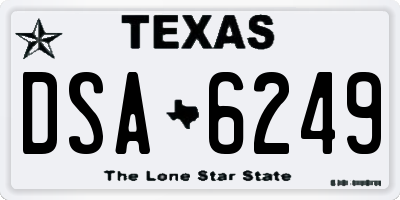 TX license plate DSA6249