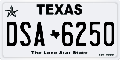 TX license plate DSA6250