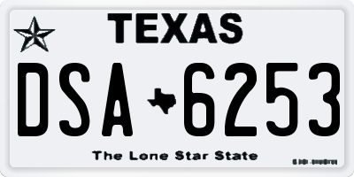 TX license plate DSA6253