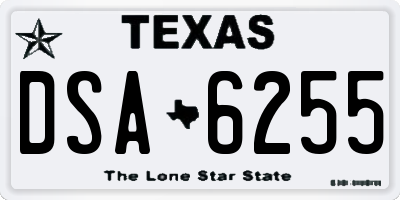 TX license plate DSA6255