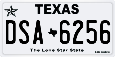 TX license plate DSA6256