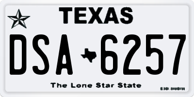 TX license plate DSA6257