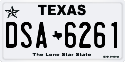 TX license plate DSA6261
