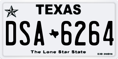 TX license plate DSA6264