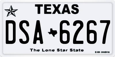 TX license plate DSA6267