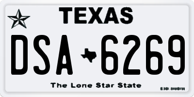 TX license plate DSA6269