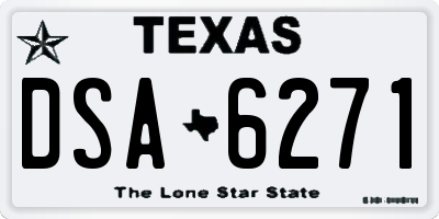 TX license plate DSA6271
