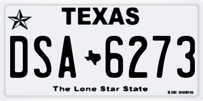 TX license plate DSA6273