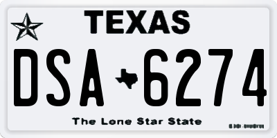 TX license plate DSA6274