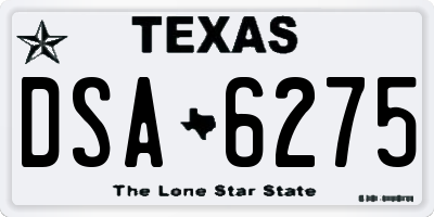 TX license plate DSA6275