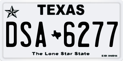 TX license plate DSA6277