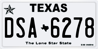 TX license plate DSA6278