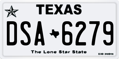 TX license plate DSA6279
