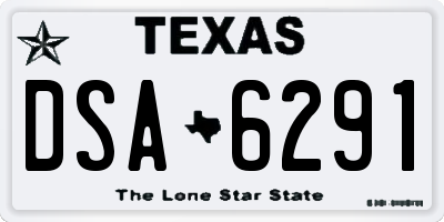 TX license plate DSA6291