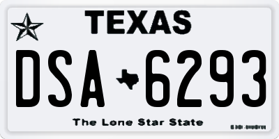 TX license plate DSA6293