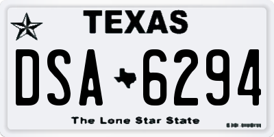 TX license plate DSA6294