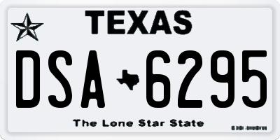TX license plate DSA6295