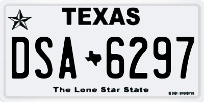 TX license plate DSA6297