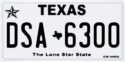 TX license plate DSA6300