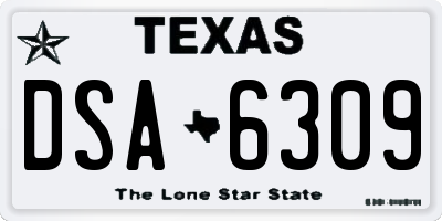 TX license plate DSA6309
