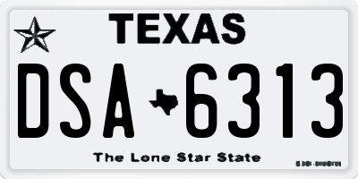 TX license plate DSA6313