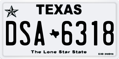TX license plate DSA6318