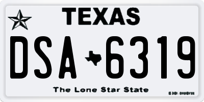 TX license plate DSA6319