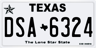 TX license plate DSA6324