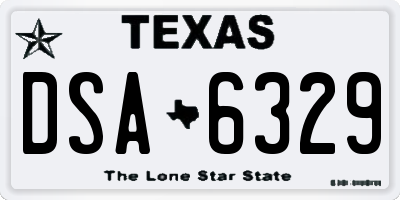 TX license plate DSA6329