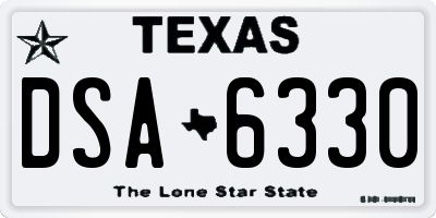 TX license plate DSA6330