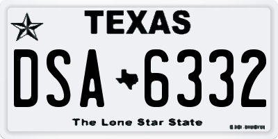 TX license plate DSA6332