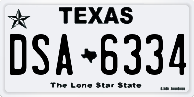 TX license plate DSA6334