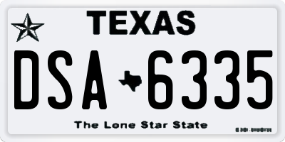 TX license plate DSA6335
