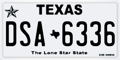 TX license plate DSA6336